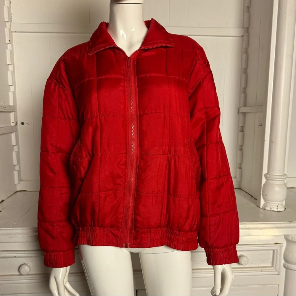 100% Silk Quilted Lightweight Vintage Ski Snow Jacket